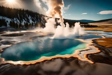 Fototapeta premium grand prismatic spring in park