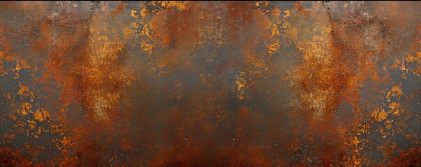 Grunge rusty orange brown metal corten steel stone concrete wall or floor background rust texture, Generative AI  - obrazy, fototapety, plakaty