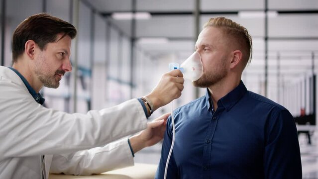Asthma COPD Breath Nebulizer And Mask Given By Doctor