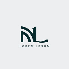 Alphabet NL and LN illustration monogram vector logo template - obrazy, fototapety, plakaty