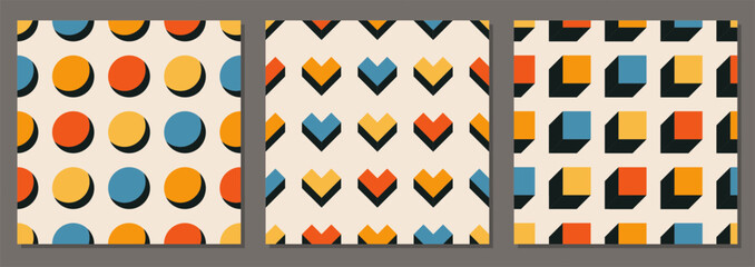 Trendy minimalist seamless pattern with abstract creative geometric composition