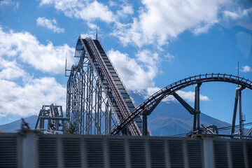 Roller Coaster on a blue sky day