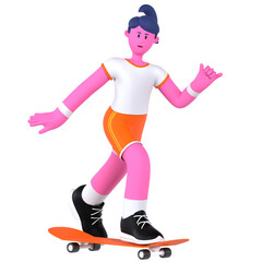 Girl Sport Skateboard Game Competition