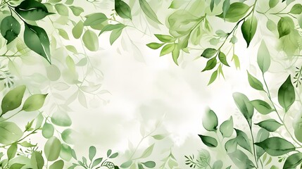 nature  watercolor background lush greenery and delicate foliage seamless pattern. - obrazy, fototapety, plakaty