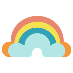 Colorful Boho rainbow illustration vector art