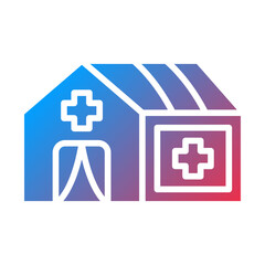 Obraz premium Hospital Tent Icon Style