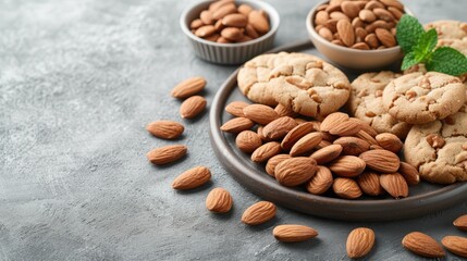Greeting Card and Banner Design of Almond Day Background