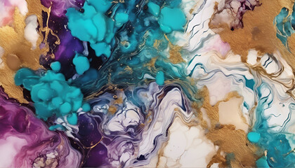 Abstract colorful background - acrylic paints. marble texture. alcohol ink colors 
