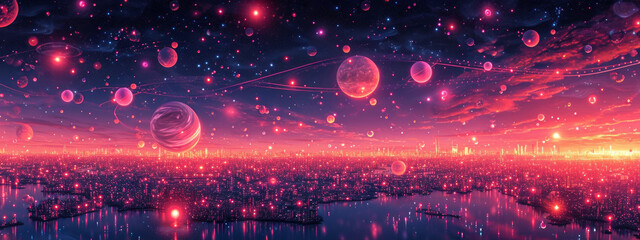 Celestial Symphony: Planets Embodied in a Skyward Canvas