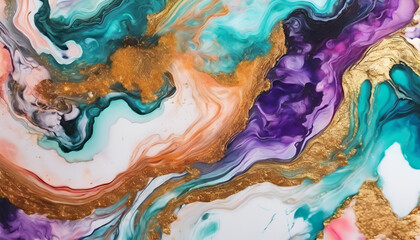 Abstract colorful background - acrylic paints. marble texture. alcohol ink colors 
