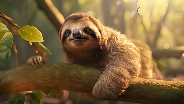 cute sloth. Created with Generative AI.	
