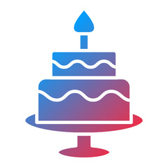 Two Layered Cake Icon Style
