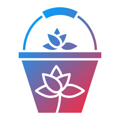 Flower Basket Icon Style