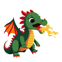 cute baby dragon blowing fire v3