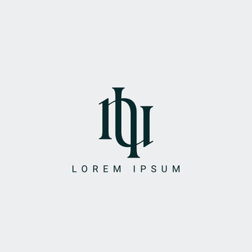 Alphabet NU and UN illustration monogram vector logo template