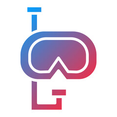 Fototapeta premium Mask and Snorkel Icon Style