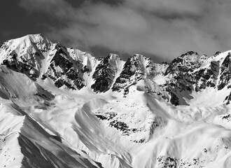 Black and white winter high mountains - 726223689