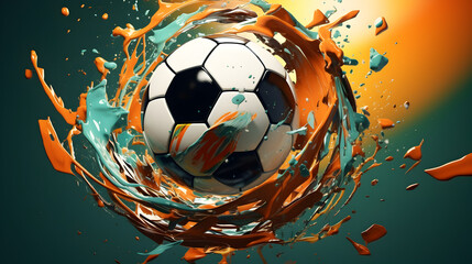 Dynamic soccer ball art, abstract design, sports poster centerpiece Vertical Mobile Wallpaper ,,
A soccer ball with a soccer ball on it

