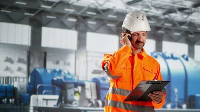 Male Engineer Checking Industrial Facility