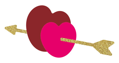 Pierced  hearts, gold