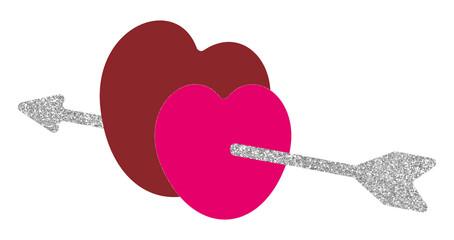 Pierced  hearts , silver