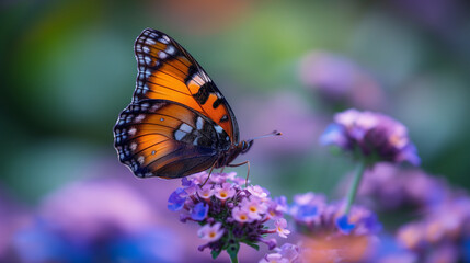 monarch butterfly on flower, , blooming flowers during Spring