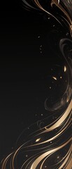 black background with golden swirl and flowers and place for text