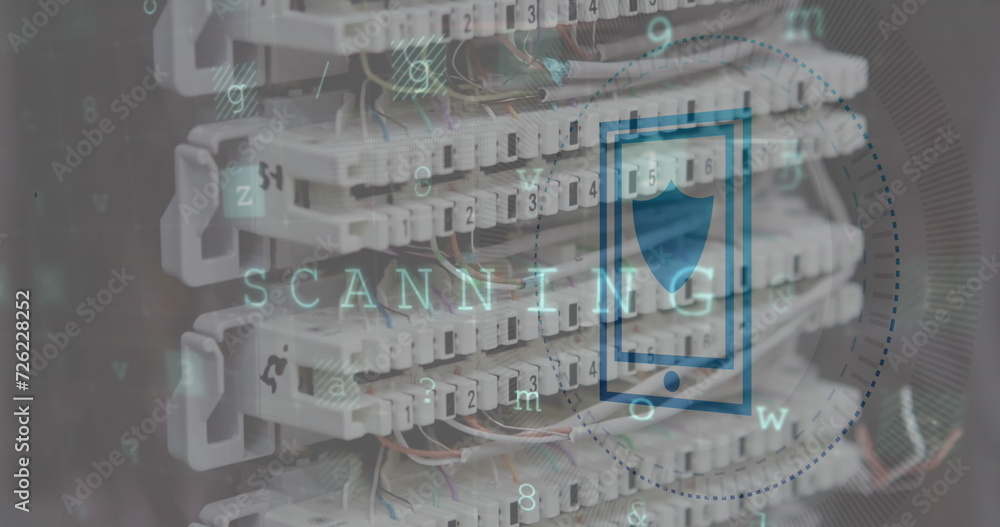 Poster image of smartphone icon over data processing and server