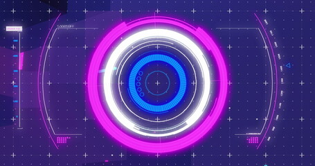 Image of scope scanning and data processing over dark background