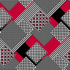 Seamless abstract modern quilt patchwork pattern background - 726228857