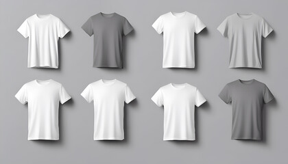 T-shirts with copy space on gray background