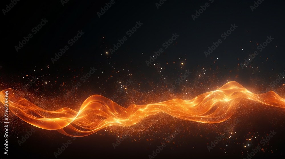 Poster abstract background of colorful glowing particles pulsing to the rhythm of sound waves. music visual
