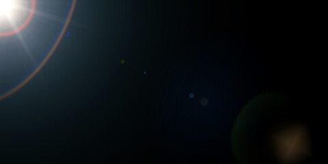 Beautiful light flares. Glowing streaks on dark background.