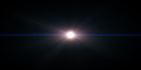 Beautiful light flare overlay. Glowing streaks on dark background.