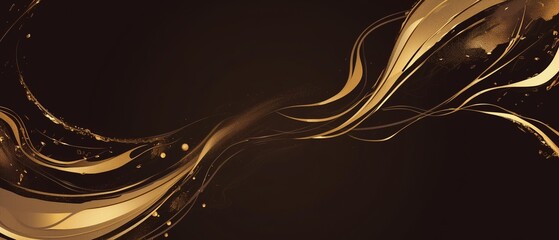 Obraz premium luxury black gold background with swirl and flower