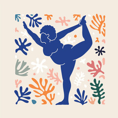 Matisse Inspired Abstract Art with female Figure and Organic Shapes
