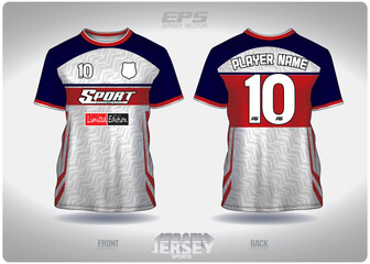 EPS jersey sports shirt vector.blue white textile pattern design, illustration, textile background for round neck sports t-shirt, football jersey shirt.eps