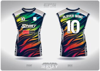 EPS jersey sports shirt vector.Colorful Rainbow Watermark pattern design, illustration, textile background for sleeveless shirt sports t-shirt, football jersey sleeveless shirt.eps