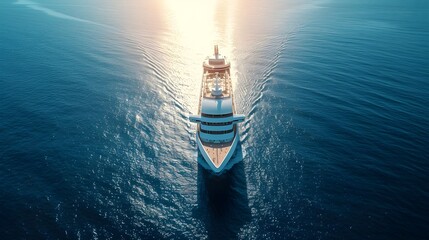 drone photography of luxury cruise ship sailing in the middle of the ocean