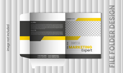 Unique and creative business corporate file folder design template