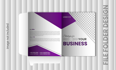 Simple and modern business file folder design template