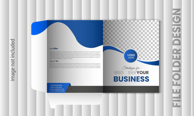 Unique and simple business corporate file folder design template