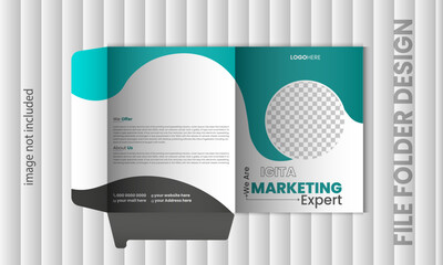 Unique and modern business file folder design template