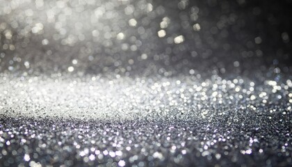Defocused silver glitter star background