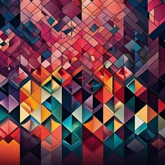 "Abstract Geometric Harmony": A visually captivating abstract wallpaper featuring harmonious arrangements of geometric shapes and vibrant color gradients.