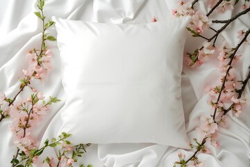 white pillow mockup on a white background