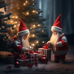 santa claus with christmas gifts