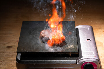ヒレ肉　ステーキ　鉄板焼き