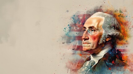 Greeting Card and Banner Design for George Washington Birthday Background - obrazy, fototapety, plakaty