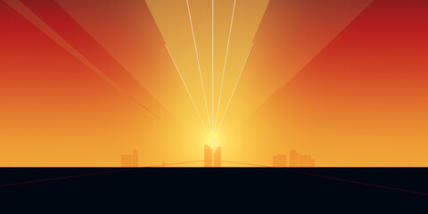 Retrofuturistic advertising poster illustration with vibrant colors